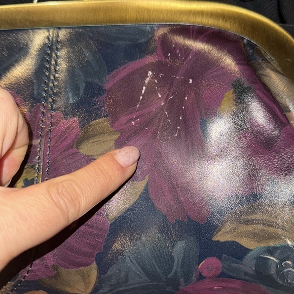 Patricia Nash Clamshell Mia Leather Purse Peruvian Floral Satchel Bag New - Picture 8 of 8